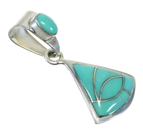 Turquoise Inlay Sterling Silver Pendant MX63169